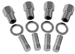 Chrome Nut and Stud Kit, w/Washers M14-1.5 to 1/2-20 (For Mag Wheels) Set of 4