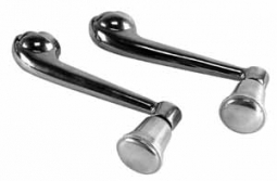 Billet Knob Window Cranks, (Chrome Metal Arm w/Billet Cranks) Type 1, thru 66, Pair