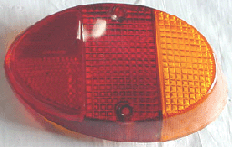 Tail Light Lens, Bug ' 62-'67, Amber/Red