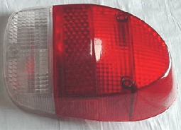 Tail Light Lens, Bug ' 68-'70, Red/White