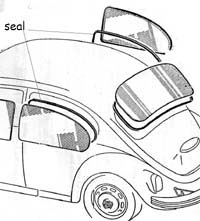 Seal, Rear Glass, Bugs ' 72 - ' 79