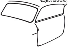 Seal, Door Window Top,<Br>Conv. Ghia, ' 55 - ' 74