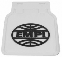 EMPI Mud Flaps, White w/Black Logo, Type 1 Pair