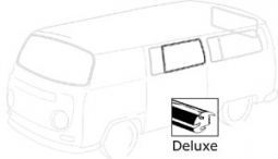 Wolfsburg West Center Side Window w/ Vent Wing  Weatherstrip, Deluxe Bus 68-79